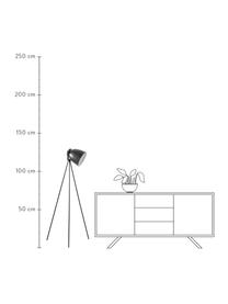 Kleine tripod leeslamp Studio, Lampenkap: staal, Lampvoet: staal, Mat zwart, Ø 58 x H 130 cm
