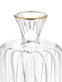 Vaso decorativo in vetro trasparente Plinn, Vetro, Trasparente, dorato, Ø 7 x Alt. 10 cm