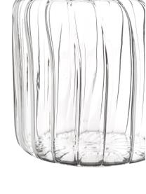 Kleine Glas-Vase Plinn mit goldfarbenem Rand, Glas, Transparent, Goldfarben, Ø 7 x H 10 cm
