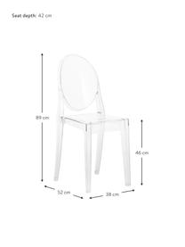 Silla de diseño Victoria Ghost, Policarbonato, Transparente, An 38 x Al 89 cm