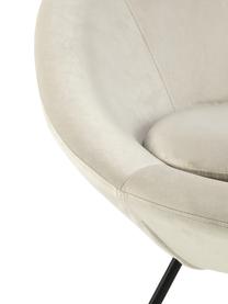 Fluwelen fauteuil Center in zandkleur, Bekleding: polyester fluweel Met 25., Frame: metaal, gepoedercoat, Fluweel zandkleurig, B 82  x D 71 cm