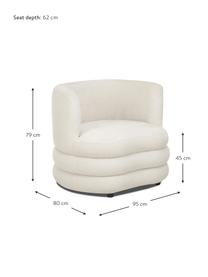 Designer fauteuil Solomon in beige, Bekleding: 56% viscose, 21% polyeste, Frame: massief sparrenhout, FSC-, Poten: kunststof., Stof beige, B 95 x D 80 cm