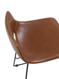 Krzesło barowe ze sztucznej skóry Zahara, 2 sztuki, Nogi: metal lakierowany, Brązowy, S 47 x W 98 cm