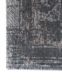 Tappeto in ciniglia Medaillon, Filato di ciniglia (100% cotone), Grigio scuro, Larg. 80 x Lung. 150 cm (taglia XS)