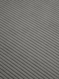 Méridienne modulable XL velours côtelé gris Lennon, Velours côtelé gris, larg. 357 x prof. 119 cm, dossier à droite