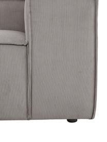 Diván modular grande de pana Lennon, Tapizado: pana (92% poliéster, 8% p, Estructura: madera de pino maciza, ma, Patas: plástico Las patas están , Pana gris, An 357 x F 119 cm, respaldo izquierdo