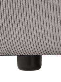 Diván modular grande de pana Lennon, Tapizado: pana (92% poliéster, 8% p, Estructura: madera de pino maciza, ma, Patas: plástico Las patas están , Pana gris, An 357 x F 119 cm, respaldo izquierdo
