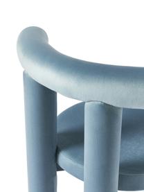 Chaise rembourrée en velours Calan, Velours bleu ciel, larg. 55 x prof. 52 cm
