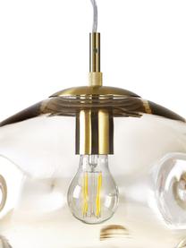 Závesná lampa zo skla Amora, Šampaňská, mosadzné odtiene, Ø 35 x V 20 cm