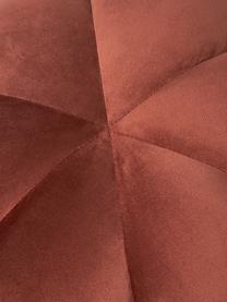 Puf z aksamitu Cali, Tapicerka: aksamit poliestrowy, Aksamitny rdzawoczerwony, Ø 46 x W 44 cm