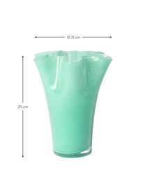 Mundgeblasene Glasvase Inaya, Glas, mundgeblasen, Mintgrün, Ø 29 x H 31 cm