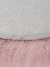 Cuscino sedia rotondo in pelle di pecora liscia Oslo, Retro: 100% pelle rivestita senz, Rosa, Ø 37 cm