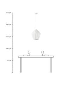 Pendelleuchte Beau aus Netzstoff, Lampenschirm: Textil, Baldachin: Metall, pulverbeschichtet, Weiß, Ø 40 x H 42 cm
