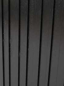 Schwarzes Standregal Gravure mit Stauraum, Korpus: Kiefernholz, massiv, lack, Füße: Metall, lackiert, Einlegeböden: Sperrholz, laminiert, Schwarz, 100 x 200 cm