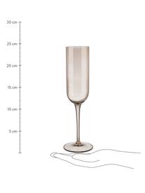 Copas flauta de champán Fuum, 4 uds., Vidrio, Beige transparente, Ø 7 x Al 24 cm, 210 ml