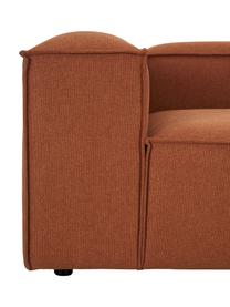 Canapé d'angle modulable Lennon, Tissu terracotta, larg. 238 x prof. 180 cm, méridienne à droite