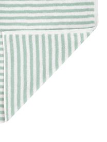 Gestreepte handdoekenset Viola, 3-delig, 100% katoen, middelzware kwaliteit, 550 g/m², Mintgroen, wit, Set met verschillende formaten