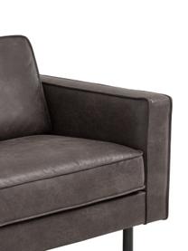 Divano 4 posti in pelle riciclata Hunter, Rivestimento: pelle riciclata (70% pell, Struttura: legno di pino massiccio e, Piedini: metallo verniciato a polv, Pelle grigio marrone, Larg. 264 x Prof. 90 cm