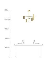 Moderne Deckenleuchte Cassandra in Gold, Lampenschirm: Metall, vernickelt, Goldfarben, gebürstet, B 70 x H 49 cm