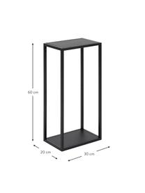 Estante de pared de metal Neptun, Metal con pintura en polvo, Negro, An 30 x Al 60 cm