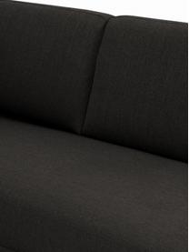 Chaise longue Fluente in donkergrijs met metalen poten, Bekleding: 100% polyester, Frame: massief grenenhout, Poten: gepoedercoat metaal, Fluweel donkergrijs, B 202 x D 85 cm, rugleuning links