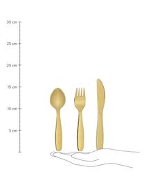 Kinderbesteck Ally aus Edelstahl, 3-tlg., Besteck: Edelstahl, Beutel: Textil, Goldfarben, B 4 x L 17 cm