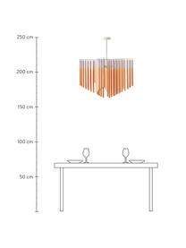 Lámpara de techo grande de diseño Coralie, Pantalla: 100% madera de fresno, Rosa, naranja, An 80 x Al 87 cm