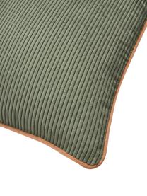 Gewebte Samt-Kissenhüllen Carter mit strukturierter Oberfläche, 2 Stück, 88 % Polyester, 12 % Nylon, Grün, Orange, B 45 x L 45 cm