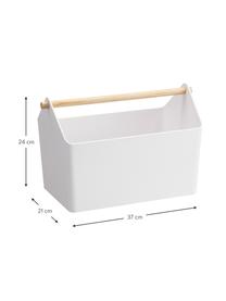 Cestino Favori, Manico: legno, Bianco, marrone, Larg. 37 x Alt. 24 cm