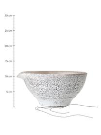 Handgemachte Salatschüssel Thea mit reaktiver Glasur, Steingut, Cremefarben, gesprenkelt, Ø 25 x H 12 cm