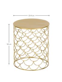 Table d'appoint dorée art déco River, Métal, enduit, Or, Ø 41 x haut. 50 cm
