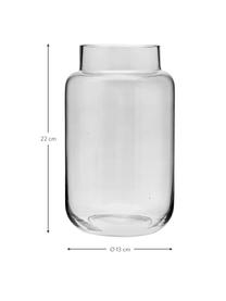 Vaso grande in vetro Lasse, Vetro, Grigio trasparente, Ø 13 x Alt. 22 cm