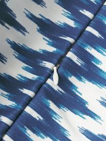 Housse de coussin d'extérieur 40x40 motif ikat Maillot, 100 % acrylique

Le matériau est certifié STANDARD 100 OEKO-TEX®, 2016OK0494, Bleu, larg. 40 x long. 40 cm