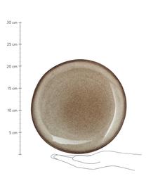 Piatto piano fatto a mano Sandrine, Gres, Tonalità beige, Ø 22 x Alt. 2 cm