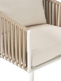 Garten-Lounge-Set Malo, 4-tlg., Bezug: 100 % Polyester Der hochw, Gestell: Aluminium, pulverbeschich, Tischplatte: Glas, Off White, Hellbeige, Set mit verschiedenen Größen