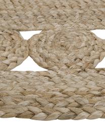 Rond juten vloerkleed. Shyam, handgemaakt, 100% jute, Bruin, Ø 150 cm (maat M)