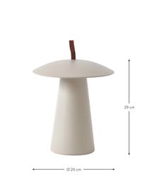 Mobile Dimmbare Aussentischlampe Ara To-Go, Griff: Kunstleder, Beige, Ø 20 x H 29 cm