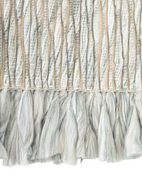 Dywan tkany na płasko z frędzlami Bunko, 86% poliester z recyklingu, 14% bawełna, Szałwiowy zielony, melanżowy, S 80 x D 150 cm (Rozmiar XS)