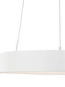 Dimbare LED hanglamp Rando in wit, Lampenkap: gecoat aluminium, Diffuser: acryl, Baldakijn: gecoat aluminium, Wit, Ø 60 x H 6 cm