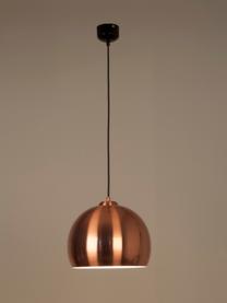 Kleine hanglamp Big Glow van metaal, Lampenkap: verkoperd metaal, Baldakijn: gecoat metaal, Koper, Ø 27 x H 24 cm