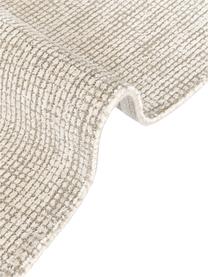 Handgewebter Kurzflor-Teppich Mansa, 56 % Wolle, RWS-zertifiziert, 44 % Viskose, Beige, Cremeweiß, B 80 x L 150 cm (Größe XS)
