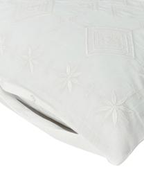 Pościel z bawełny z haftem Elaine, Biały, 135 x 200 cm + 1 poduszka 80 x 80 cm