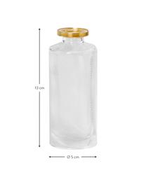 Kleine vazenset Adore van glas, 3-delig, Gelakt glas, Transparant, goudkleurig, Ø 5 x H 13 cm