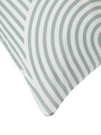 Funda de almohada de algodón Arcs, Verde, blanco, An 45 x L 110 cm