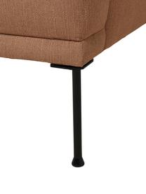 Divano 2 posti con piedini in metallo Fluente, Rivestimento: 100% poliestere Con 115.0, Struttura: legno di pino massiccio, , Piedini: metallo verniciato a polv, Tessuto color torrone, Larg. 166 x Prof. 85 cm