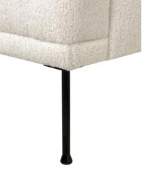 Divano 3 posti teddy con piedini in metallo Fluente, Rivestimento: 100% poliestere (teddy) I, Struttura: legno di pino massiccio, Piedini: metallo verniciato a polv, Teddy bianco crema, Larg. 196 x Prof. 85 cm