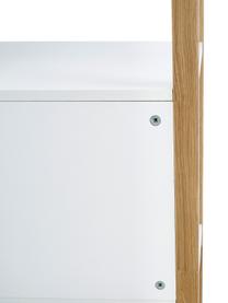 Libreria con struttura in legno di quercia Farringdon, Struttura: legno di quercia massicci, Ripiani: pannello di fibra a media, Bianco, legno di quercia, Larg. 90 x Alt. 185 cm