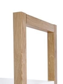 Libreria con struttura in legno di quercia Farringdon, Struttura: legno di quercia massicci, Ripiani: pannello di fibra a media, Bianco, legno di quercia, Larg. 90 x Alt. 185 cm