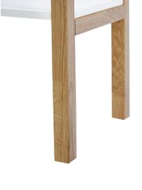 Wandrek Farringdon met frame van eikenhout, Frame: massief eikenhout, FSC®-g, Wit, eikenhoutkleurig, 90 x 185 cm
