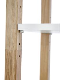 Estantería Farringdon, Estructura: madera de roble maciza, c, Estantes: tablero de fibras de dens, Blanco, roble, An 90 x Al 185 cm